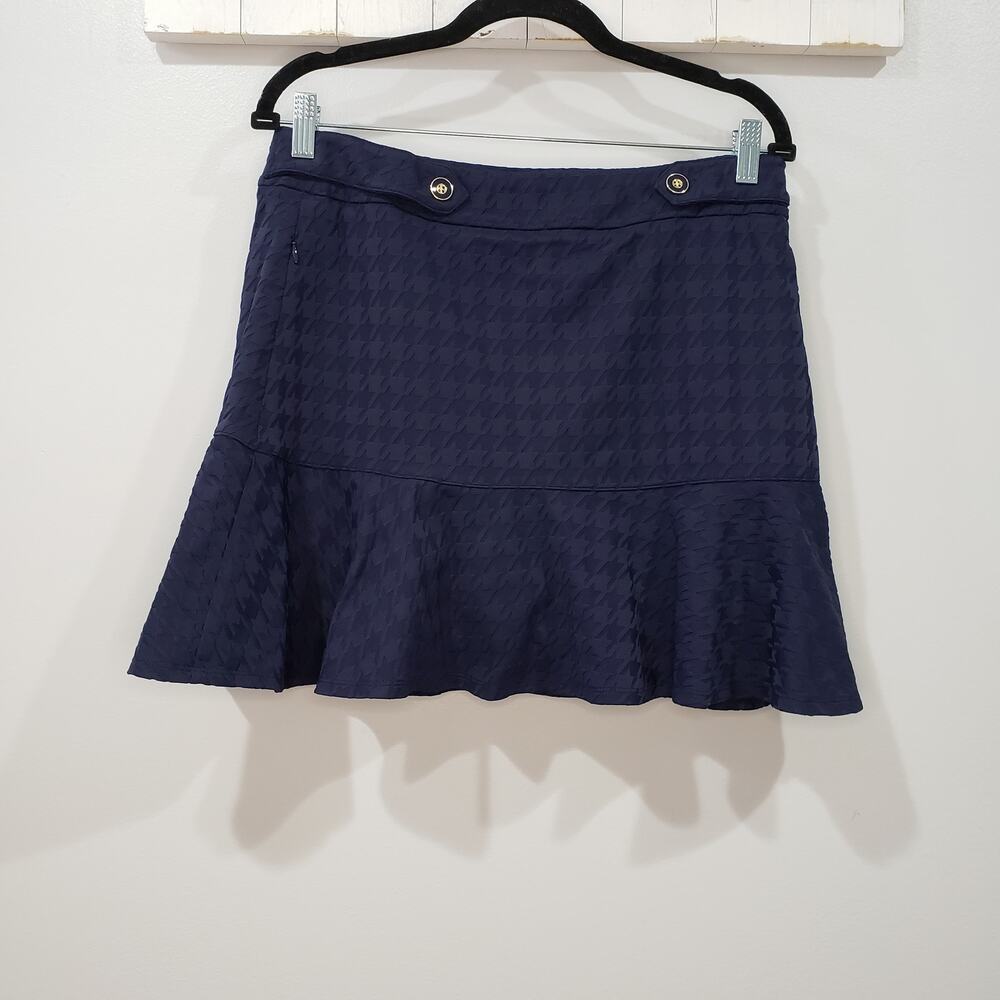 J McLaughlin Delray Skort Navy Houndstooth Jacquard NWT Medium Golf Tennis